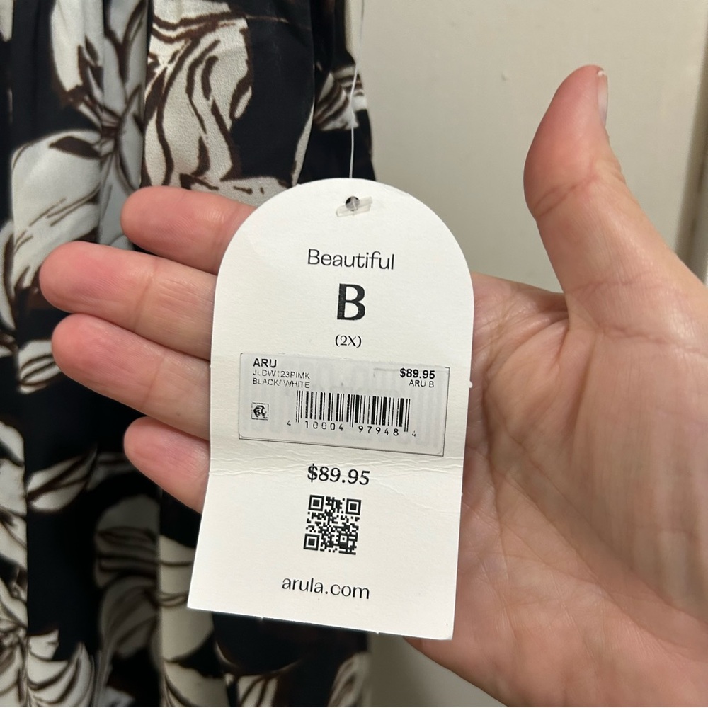 ARULA Black, White & Brown Floral Jumpsuit Size B 2X NWT - Picture 11 of 11